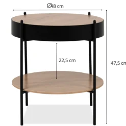 Lot de 2 chevets bois et métal industriel Télio