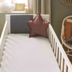 Lot de 2 draps housses bébé + alèses 2 en 1 coton imperméable blanc