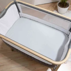 Lot de 2 draps housses bébé jersey bio blanc et gris