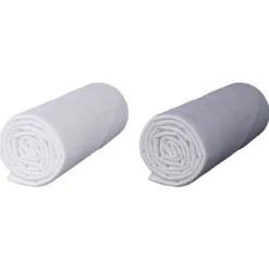 Lot de 2 draps housses bébé jersey bio blanc et gris