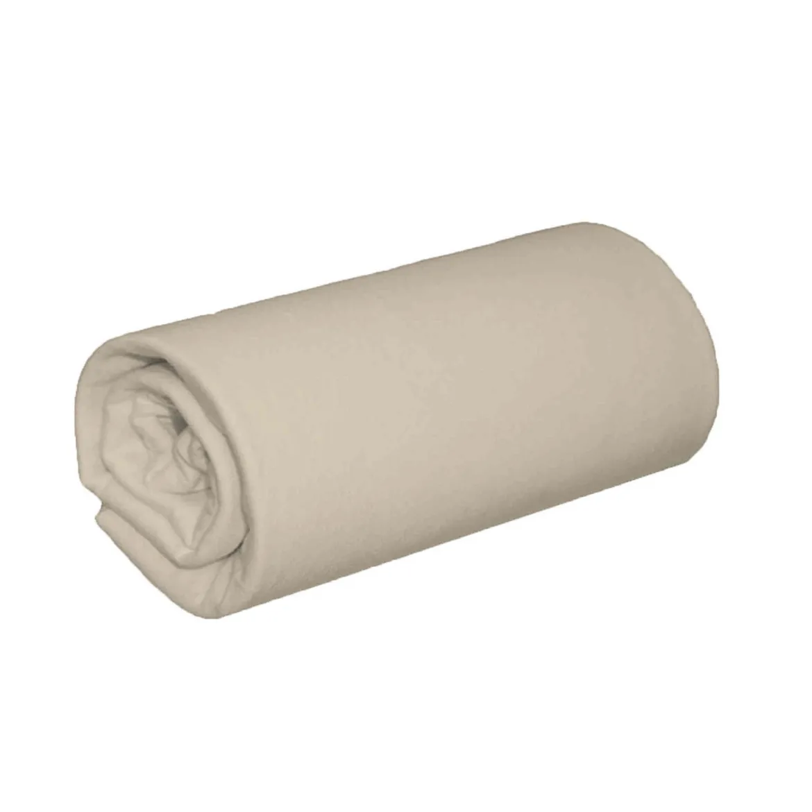 Lot de 2 draps housses jersey beige bonnet 30 cm 100% coton biologique