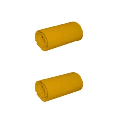 Lot de 2 draps housses jersey jaune moutarde bonnet 30 cm