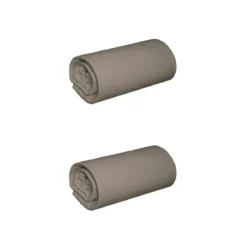 Lot de 2 draps housses jersey taupe bonnet 30 cm 100% coton biologique