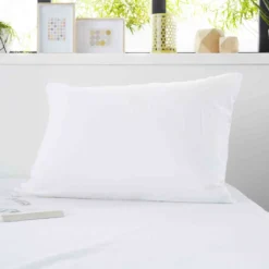 Lot de 2 protège oreillers anti-acariens imperméables molleton 100% coton