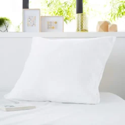 Lot de 2 protège oreillers molleton coton confortable et absorbant 65x65 cm