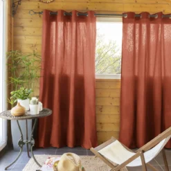 Lot de 2 rideaux tamisants à œillets 140x260