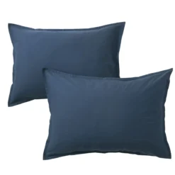 Lot de 2 taies d'oreiller coton lavé - SOMEO
