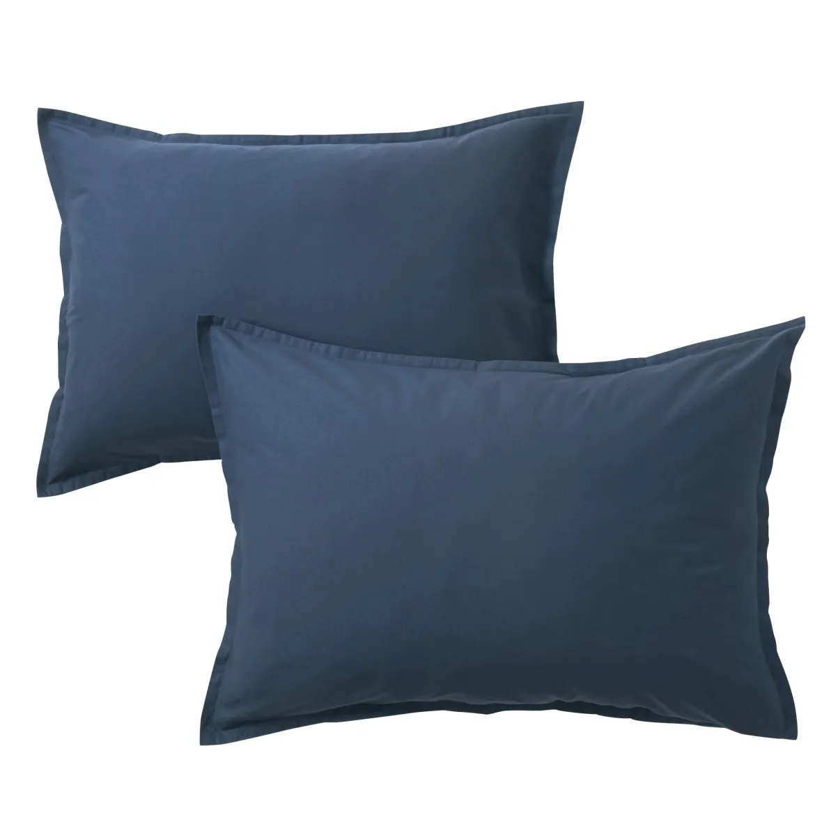 Lot de 2 taies d'oreiller coton lavé - SOMEO