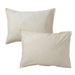 Lot de 2 taies d'oreiller coton lavé - SOMEO