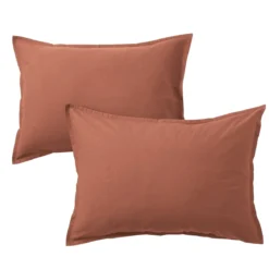 Lot de 2 taies d'oreiller coton lavé - SOMEO