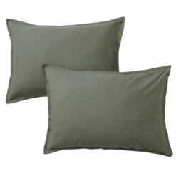 Lot de 2 taies d'oreiller coton lavé - SOMEO