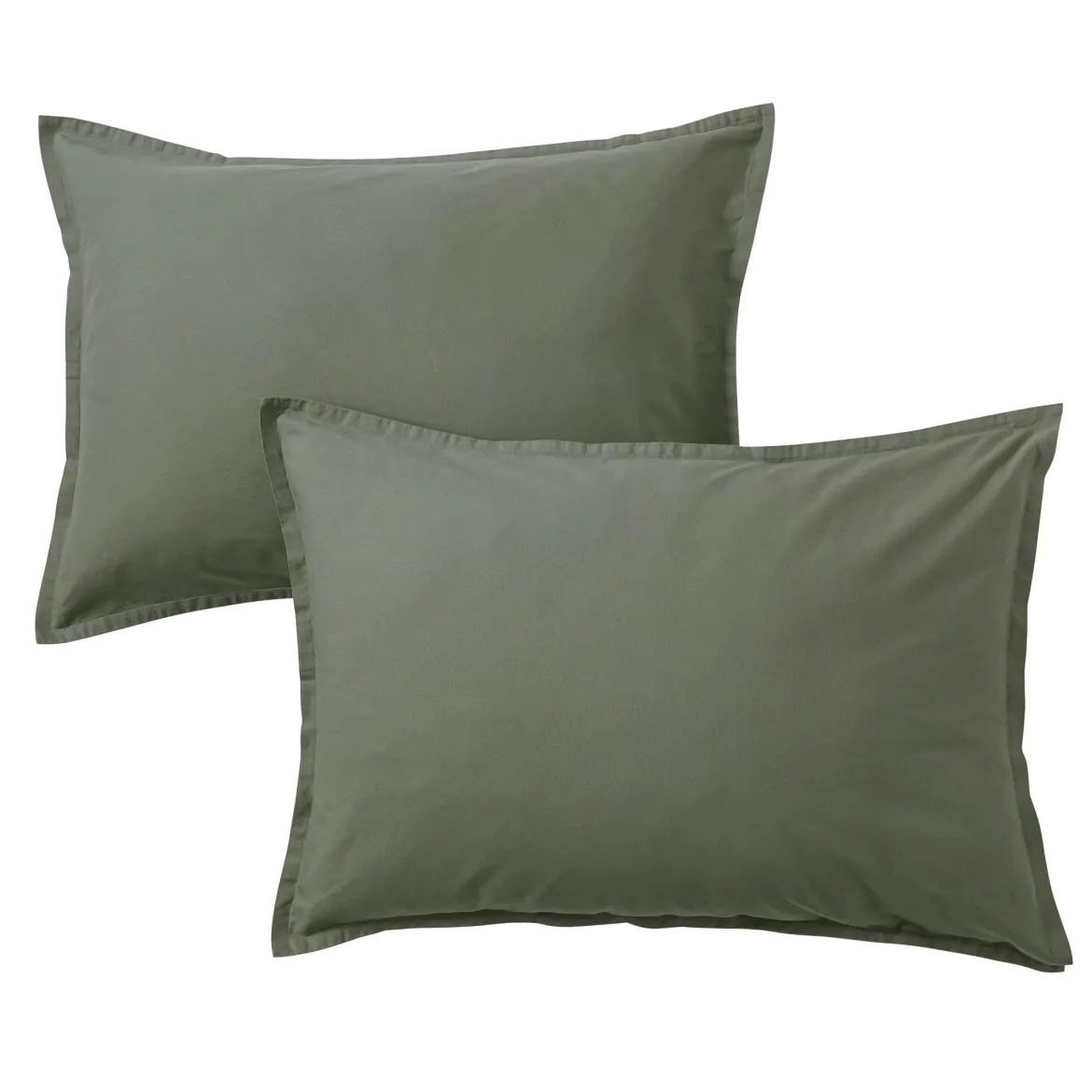 Lot de 2 taies d'oreiller coton lavé - SOMEO
