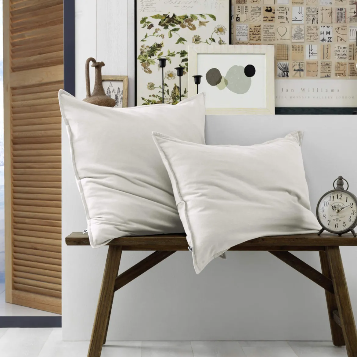 Lot de 2 taies d'oreiller flanelle blanc