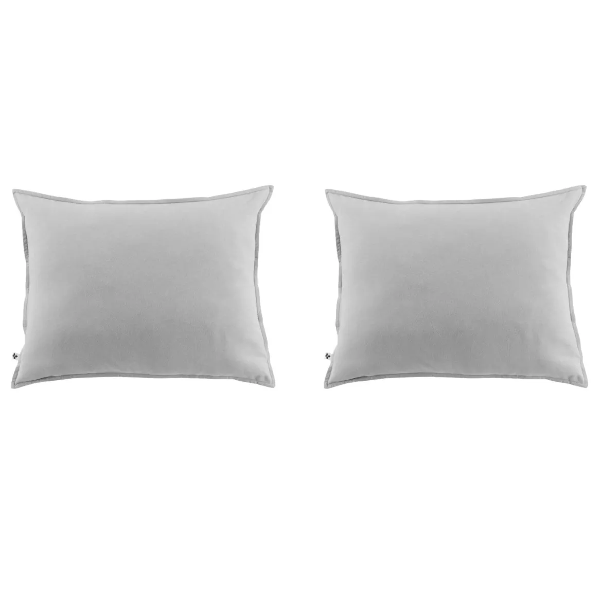 Lot de 2 taies d'oreiller flanelle gris