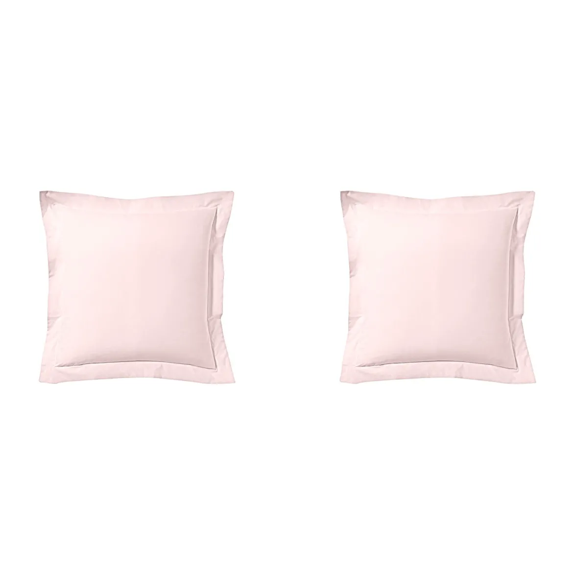 Lot de 2 taies d'oreiller rose aube 100% lin