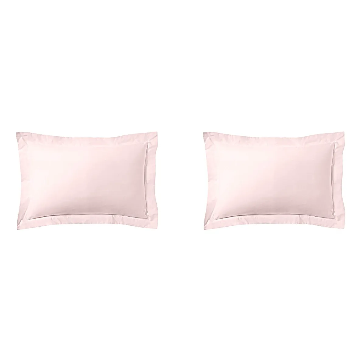 Lot de 2 taies d'oreiller rose aube 100% lin