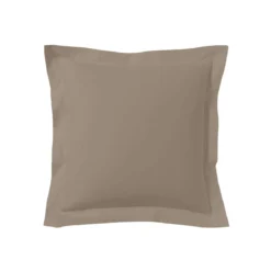 Lot de 2 taies d'oreillers biscuit 100% coton