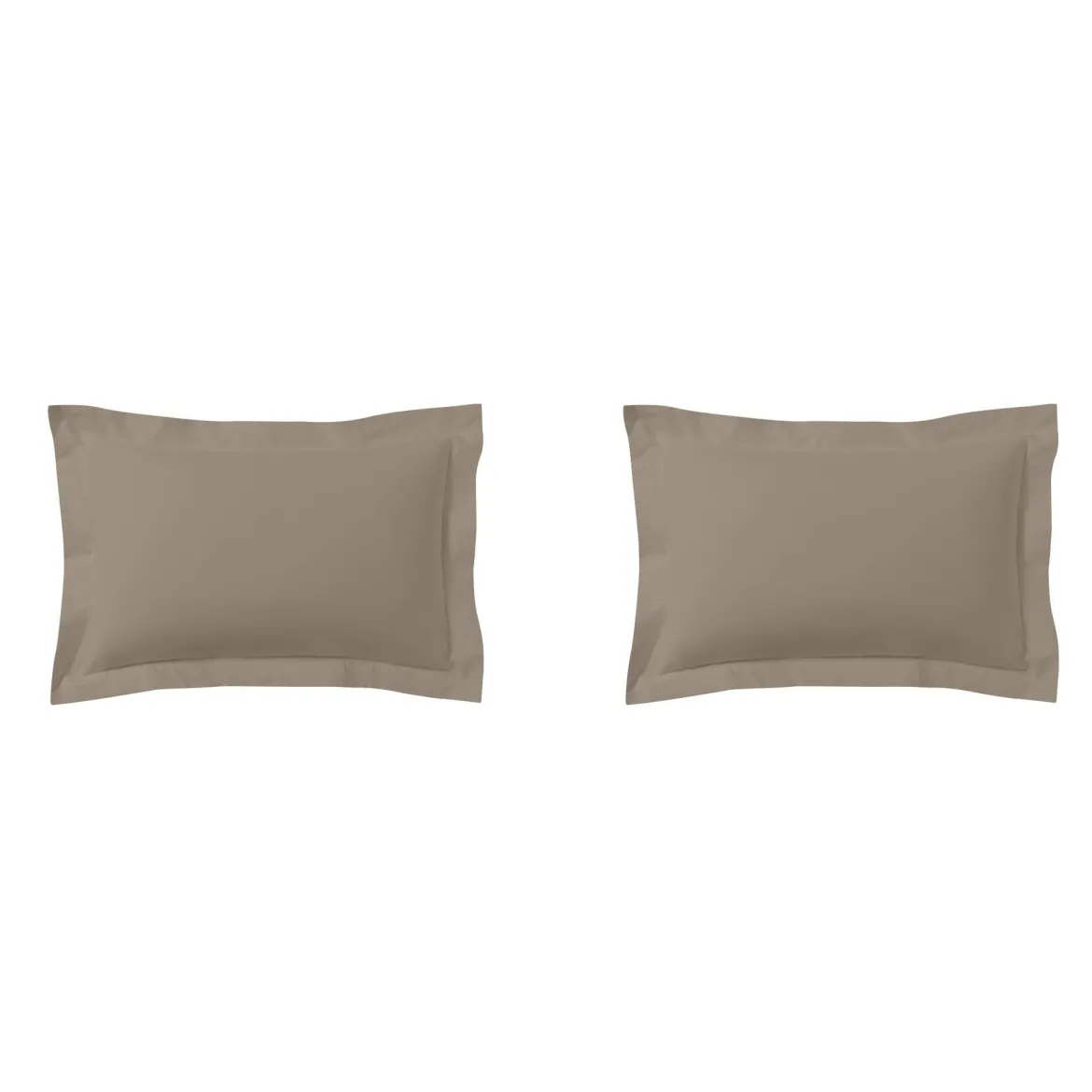Lot de 2 taies d'oreillers biscuit 100% coton