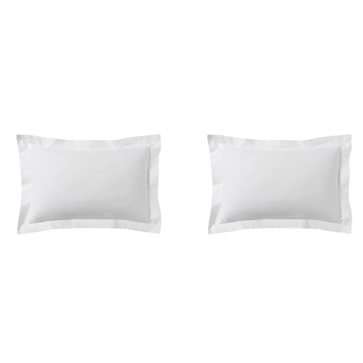Lot de 2 taies d'oreillers blanc 100% coton