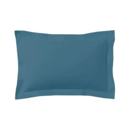 Lot de 2 taies d'oreillers bleu minéral 100% coton biologique