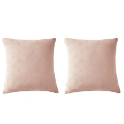 Lot de 2 taies d'oreillers brodées double gaze de coton