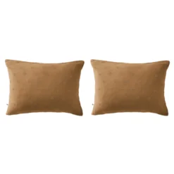 Lot de 2 taies d'oreillers brodées double gaze de coton