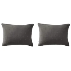 Lot de 2 taies d'oreillers brodées double gaze de coton