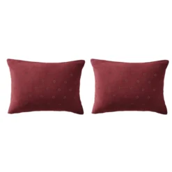 Lot de 2 taies d'oreillers brodées double gaze de coton