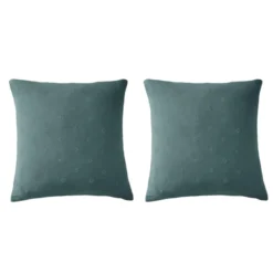 Lot de 2 taies d'oreillers brodées double gaze de coton