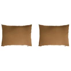 Lot de 2 taies d'oreillers double gaze de coton marron