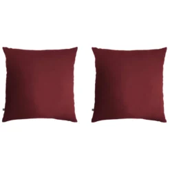 Lot de 2 taies d'oreillers double gaze de coton bordeaux