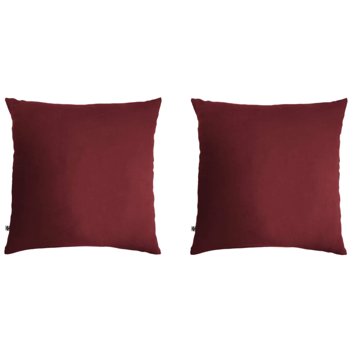 Lot de 2 taies d'oreillers double gaze de coton bordeaux