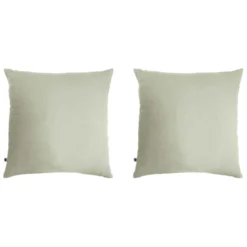 Lot de 2 taies d'oreillers double gaze de coton vert d'eau
