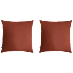 Lot de 2 taies d'oreillers double gaze de coton orange terracotta