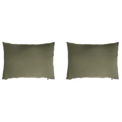 Lot de 2 taies d'oreillers double gaze de coton kaki