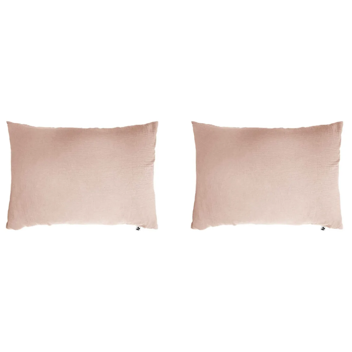 Lot de 2 taies d'oreillers double gaze de coton rose