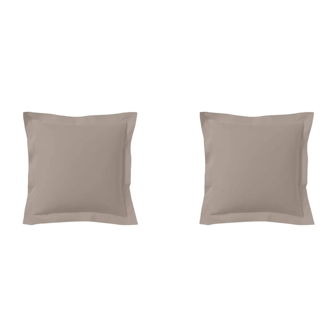 Lot de 2 taies d'oreillers percale lin