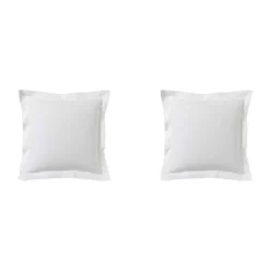 Lot de 2 taies d'oreillers percale blanc