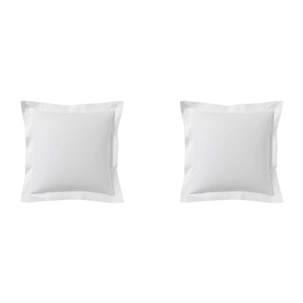 Lot de 2 taies d'oreillers percale blanc