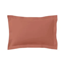 Lot de 2 taies d'oreillers terracotta 100% coton