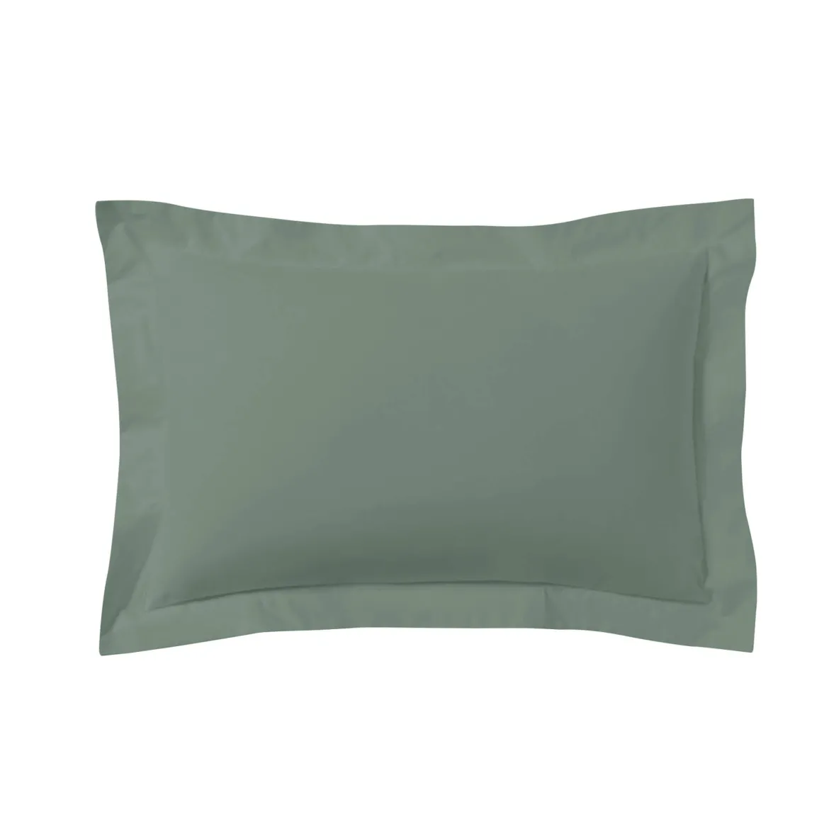 Lot de 2 taies d'oreillers vert de gris 100% coton