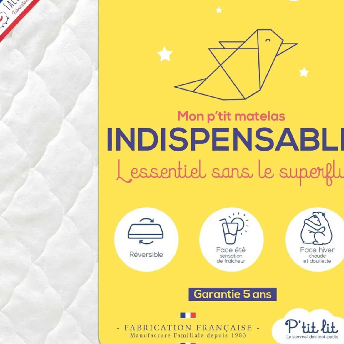 Matelas bébé sans substances nocives L'INDISPENSABLE