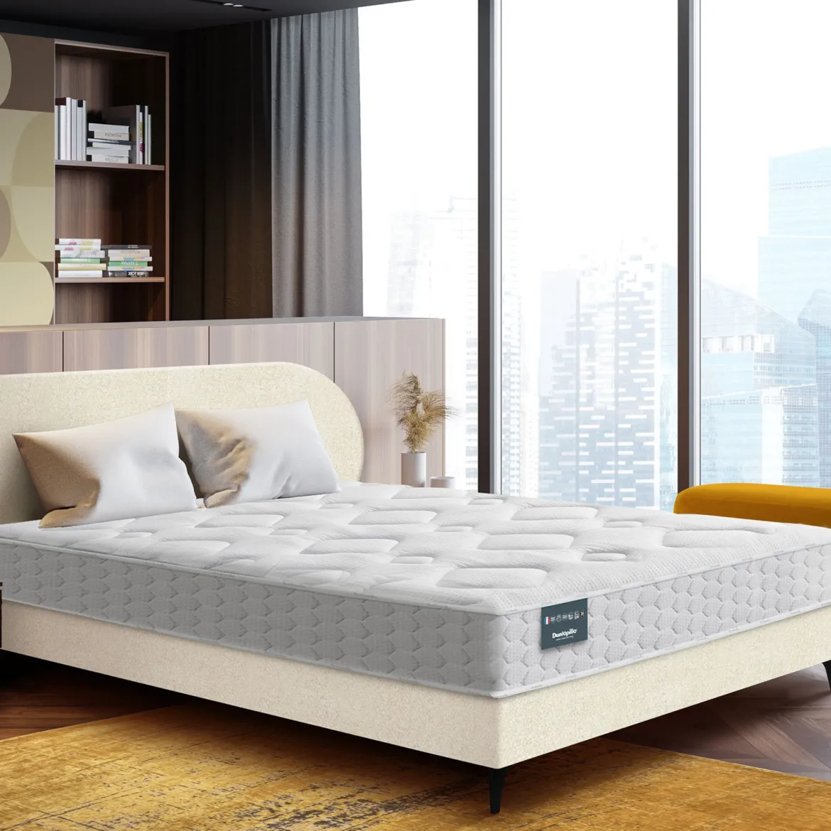 Matelas Dunlopillo couchage latex Aérial® ferme 24cm LILAS