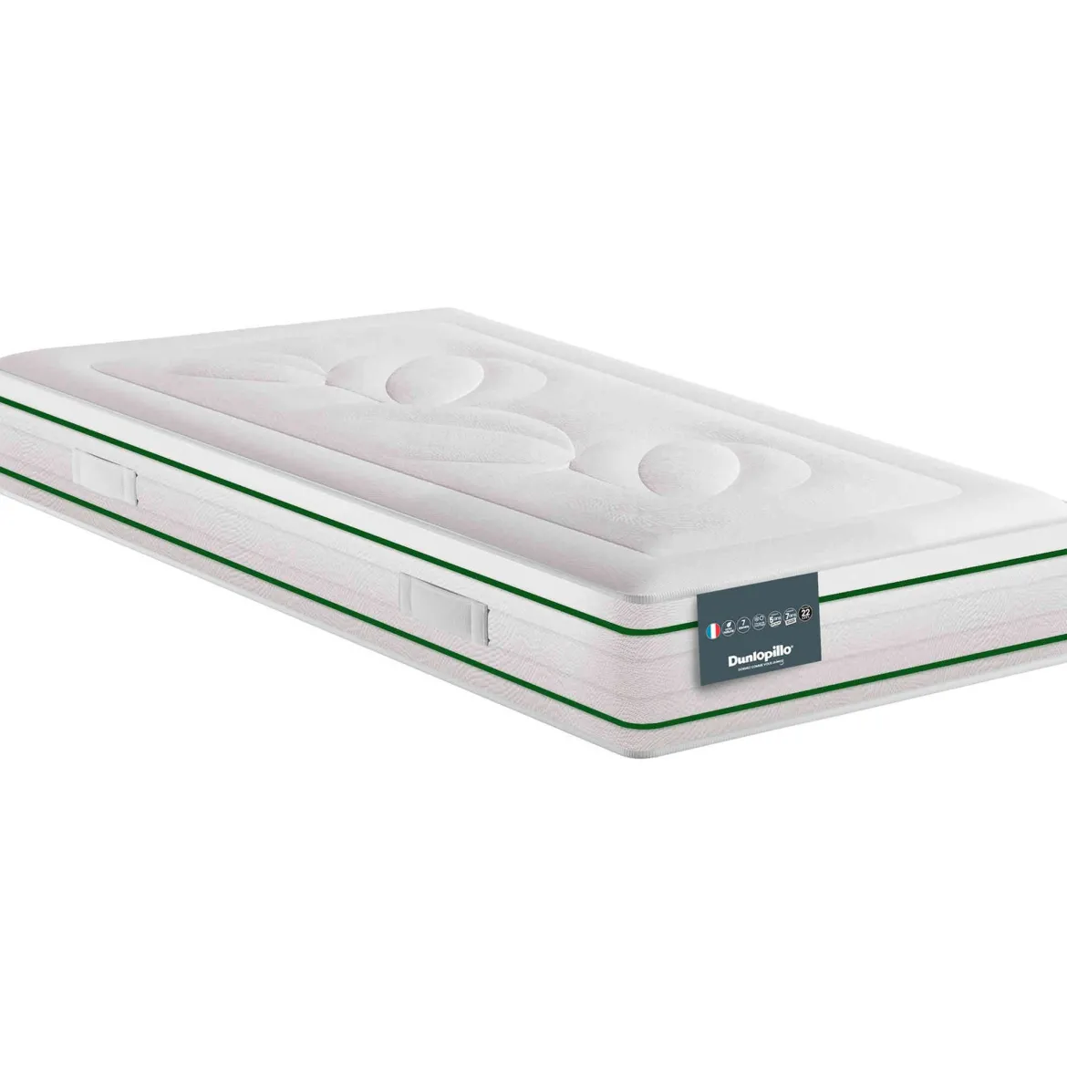 Matelas Dunlopillo 100% latex naturel ferme 7 zones 22cm HORTENSE