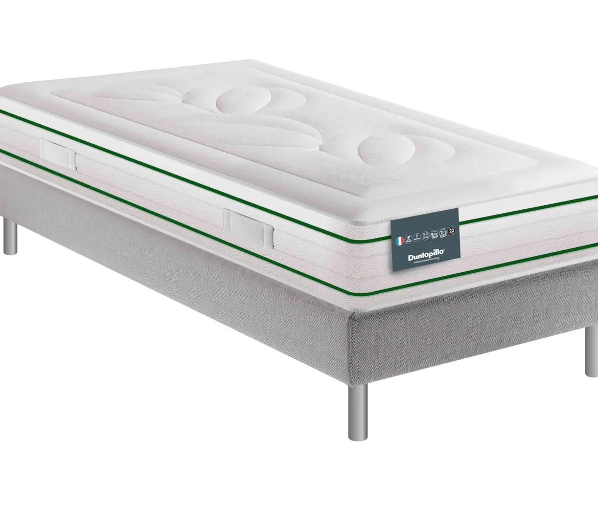 Matelas Dunlopillo 100% latex naturel ferme 7 zones 22cm HORTENSE