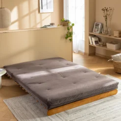 Matelas futon en coton ferme tissu velours côtelé - Terre de Nuit