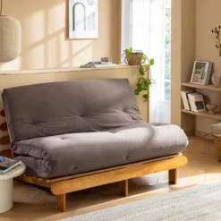 Matelas futon en coton ferme tissu velours côtelé - Terre de Nuit