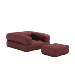 Matelas futon et pouf 2 en 1 CUBE 90x190