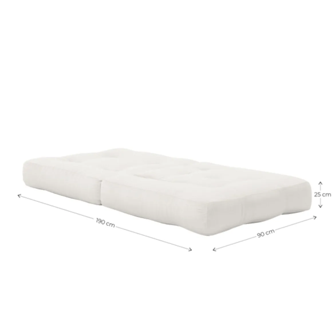 Matelas futon et pouf 2 en 1 CUBE 90x190