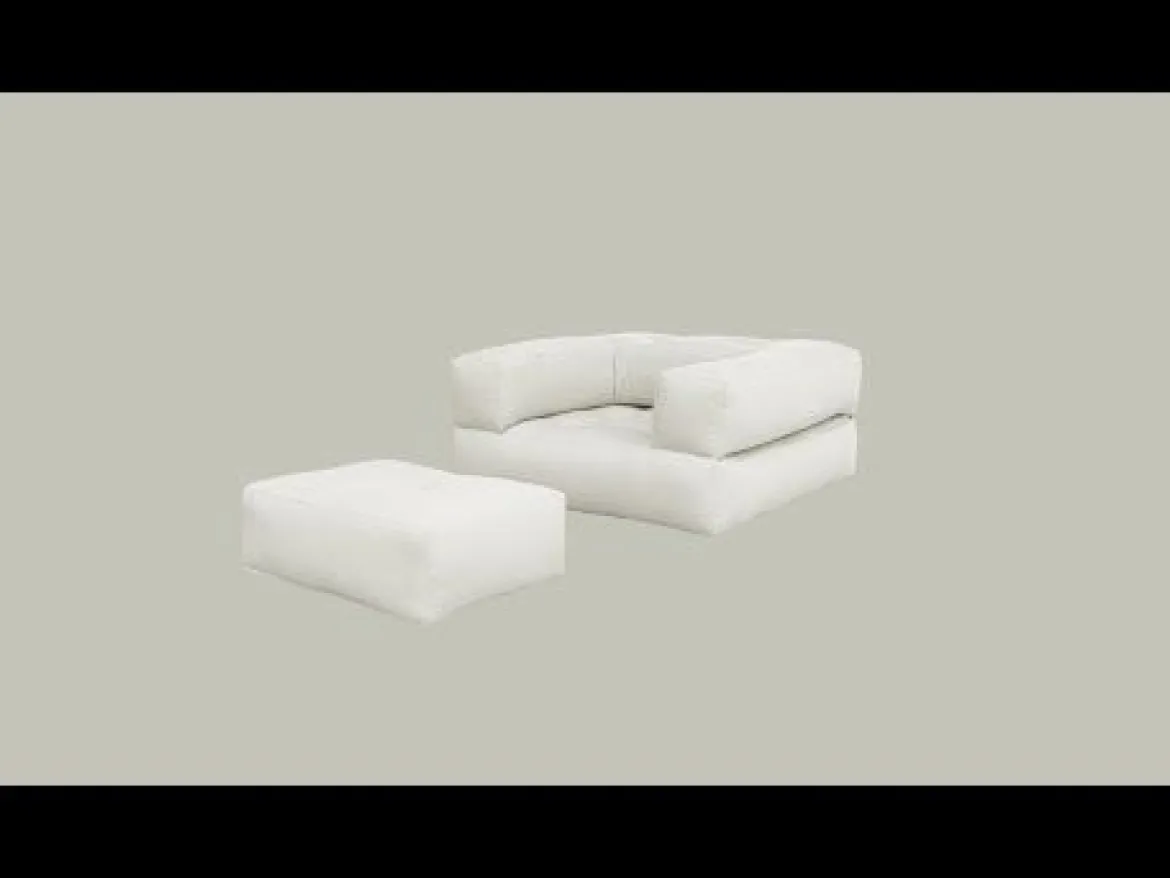 Matelas futon et pouf 2 en 1 CUBE 90x190